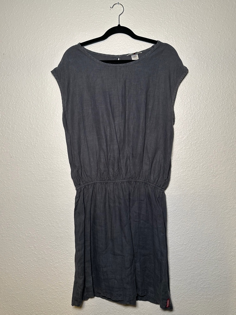 Hard Tail Forever // Women’s Charcoal Gray 100% Linen Mini Dress - size L